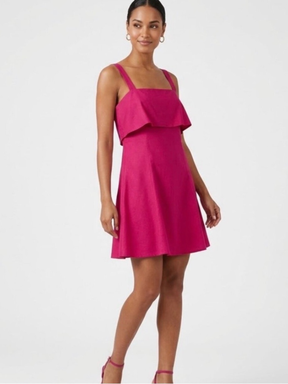 Banana Republic Fuchsia Ruffle-Front Mini Dress